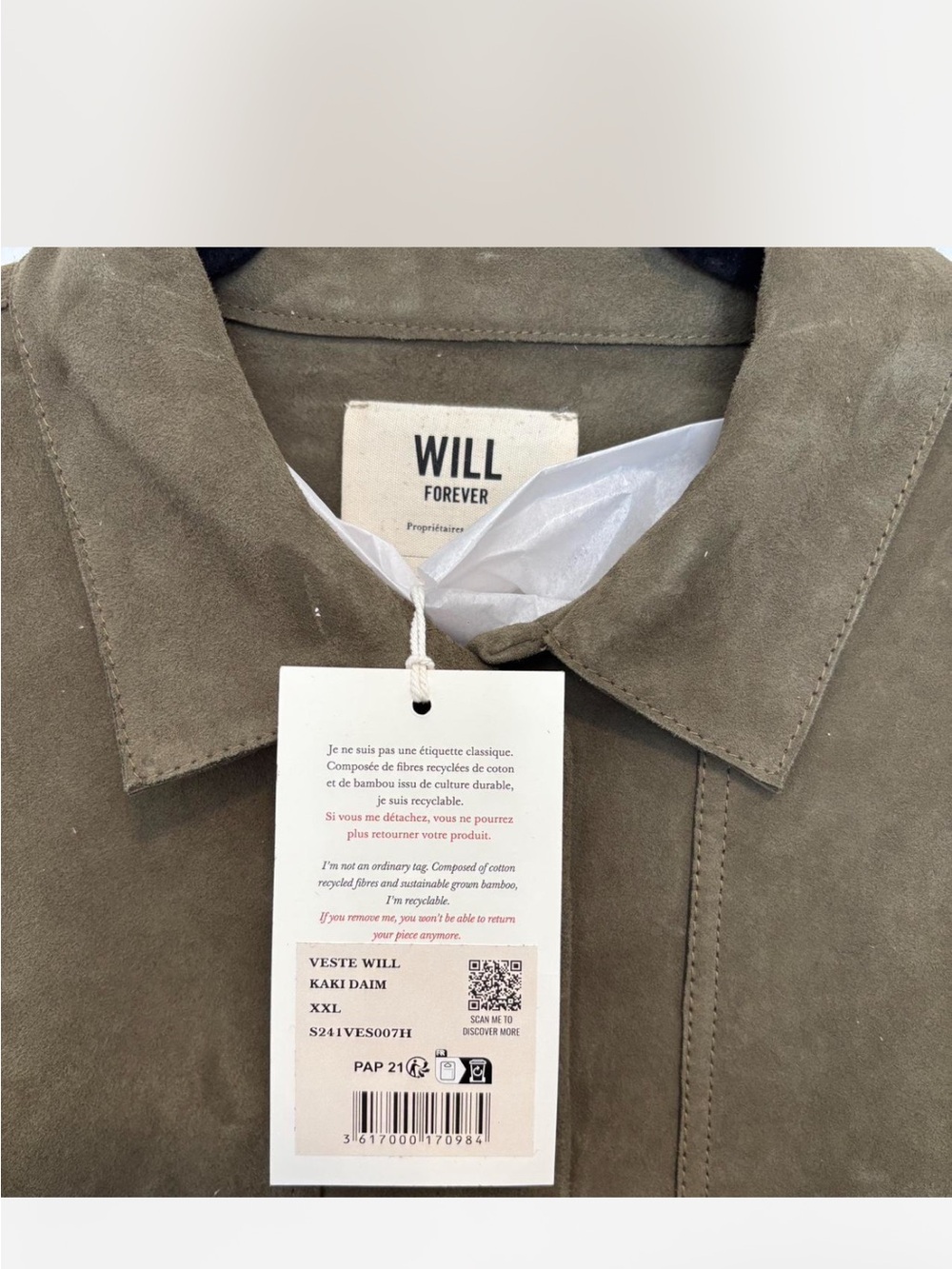 NWT Sezane Olive Suede Will Jacket - Picture 2 of 5